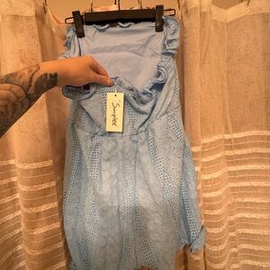 Sky Blue Eyelet Dress